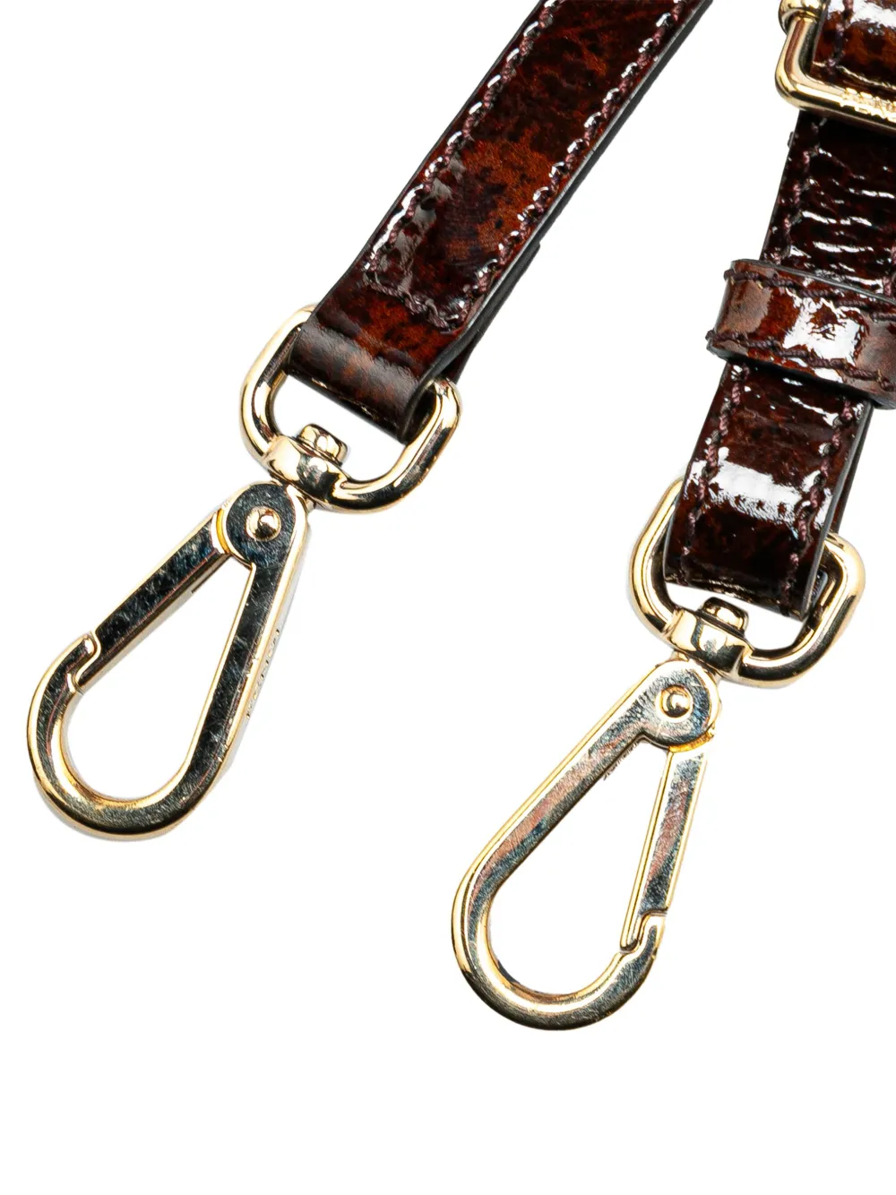 Pre-owned Fendi 2000-2024 Leather Shoulder Strap In Brown
