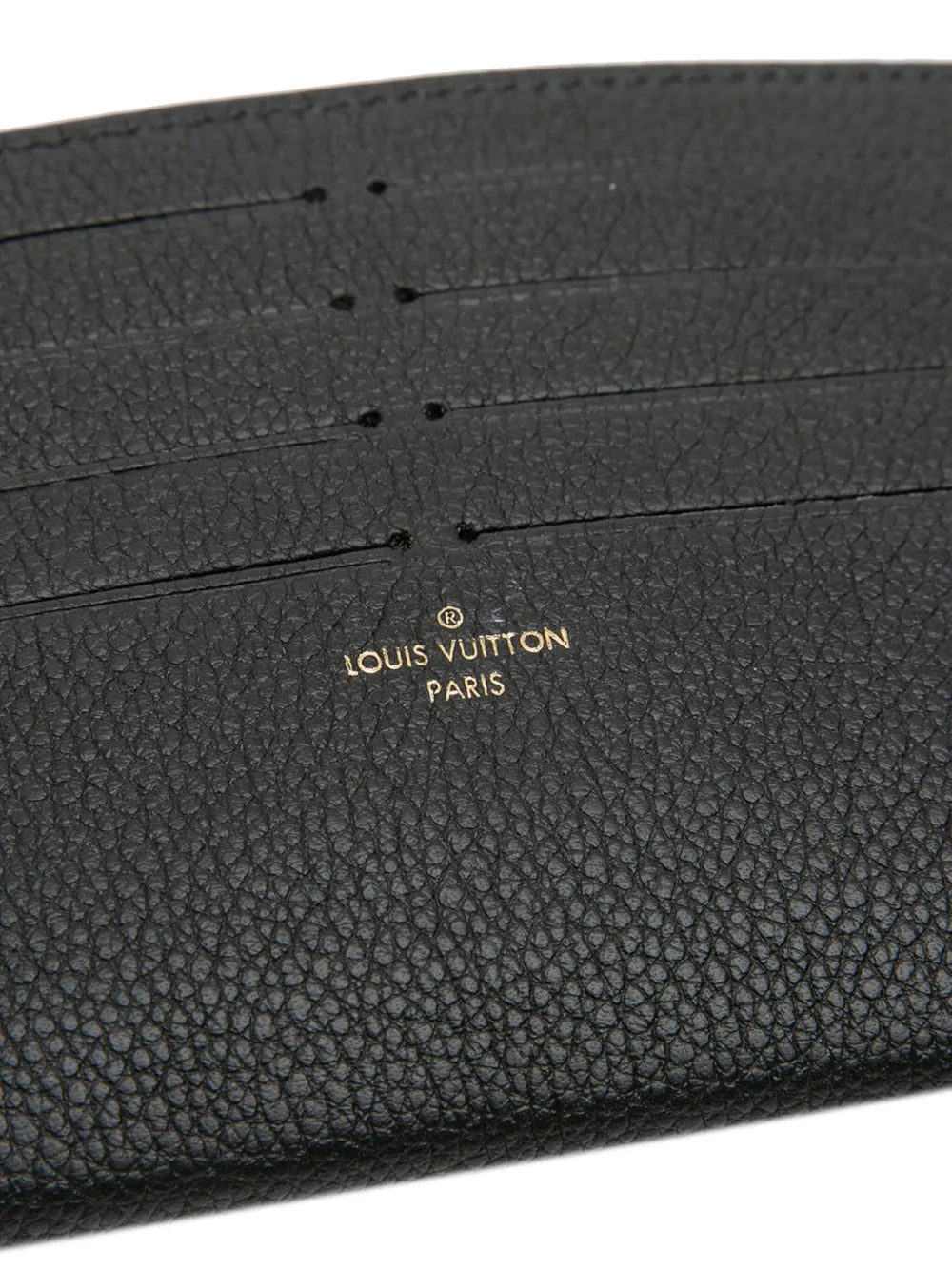 Pre-owned Louis Vuitton 2019-2025 Calfskin Felicie Insert Card Holder In Black