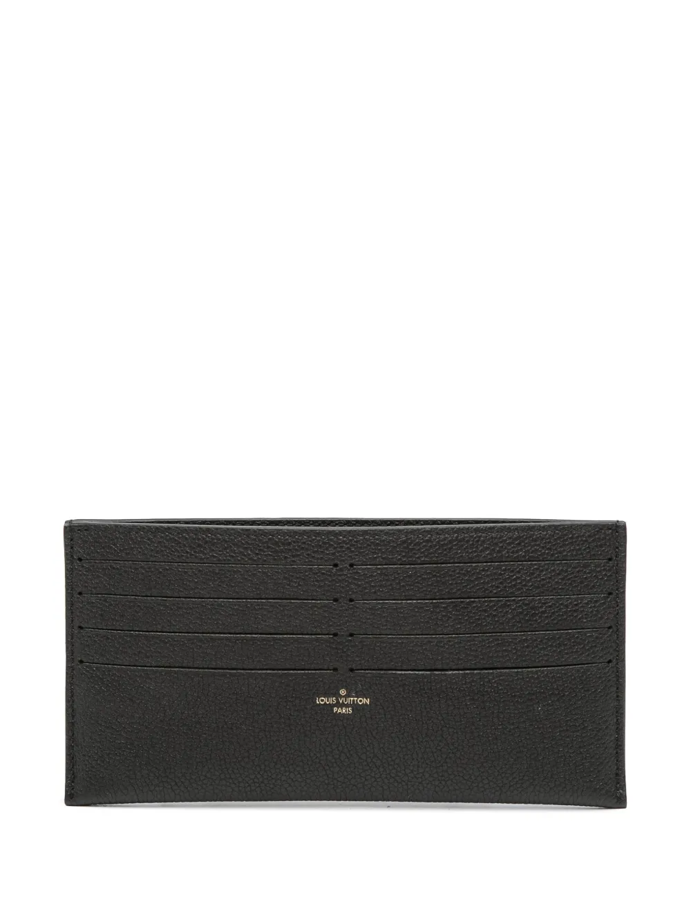 Pre-owned Louis Vuitton 2019-2025 Calfskin Felicie Insert Card Holder In Black