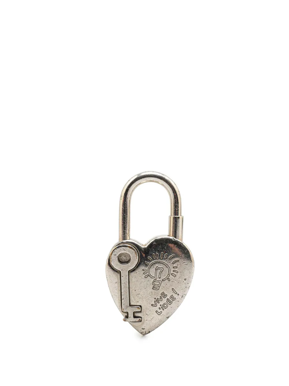 Hermès Pre-Owned 2004 Palladium Plated Annee De La Fantaisie Heart Cadena Lock Charm | Image 2