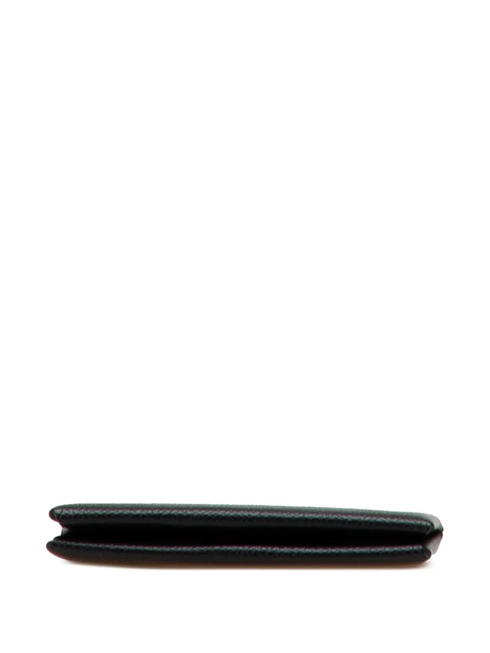 Pre-owned Hermes 2022 Epsom Calvi Card Holder In Black