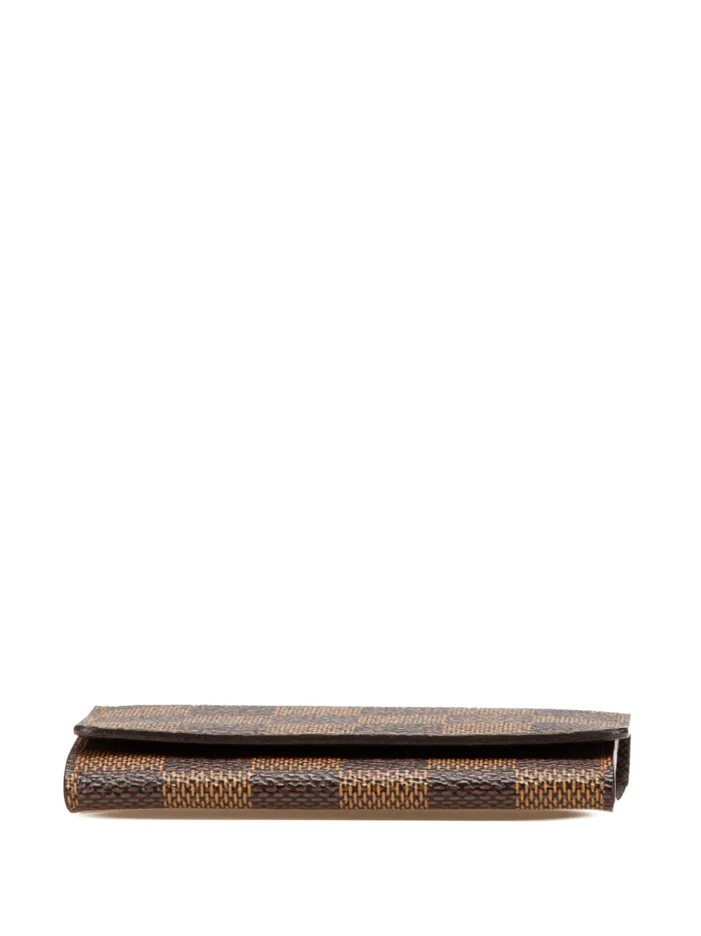 Pre-owned Louis Vuitton 2009 Damier Ebene Business Card Holder In Brown