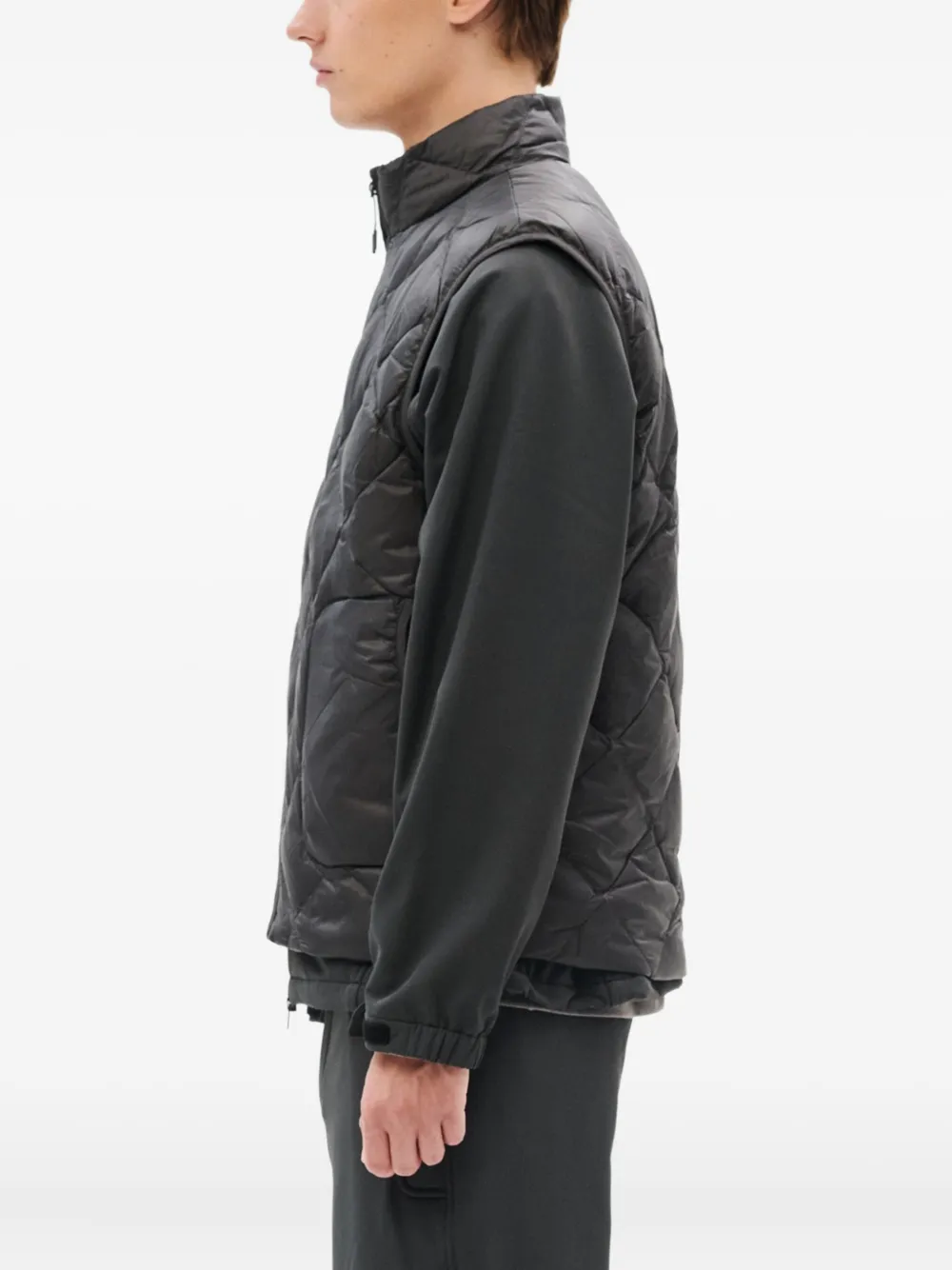 Hiking Patrol Quilted Diamond-pattern Gilet In Black