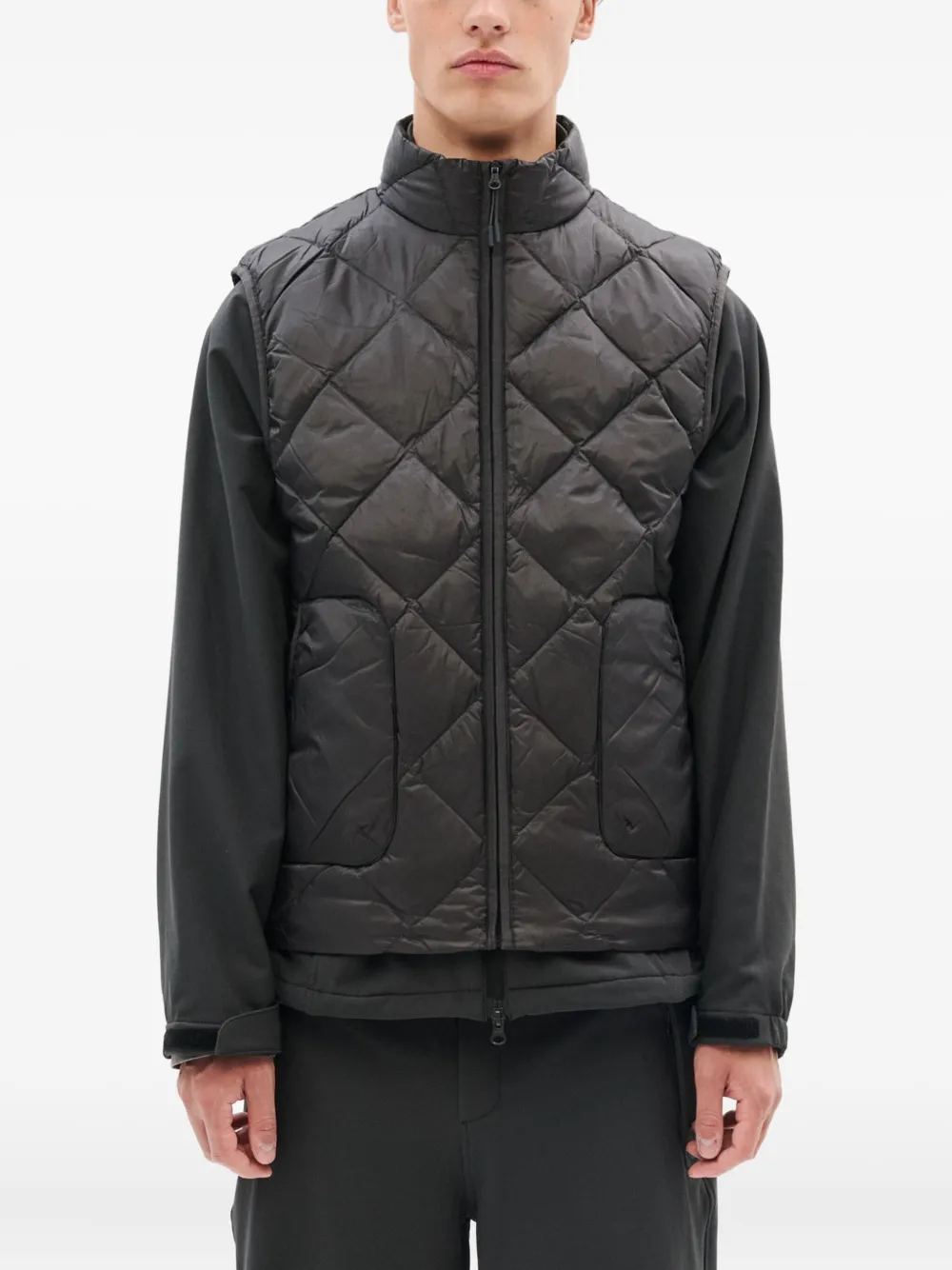 Hiking Patrol Quilted Diamond-pattern Gilet In Black