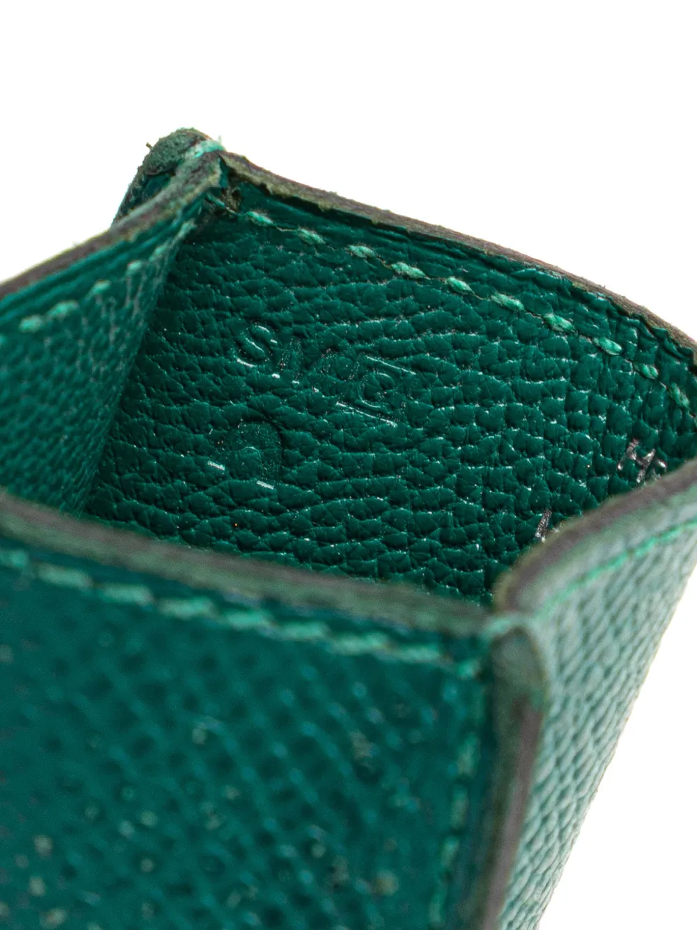 Pre-owned Hermes 2013 Epsom Diabolo Card Holder In Green