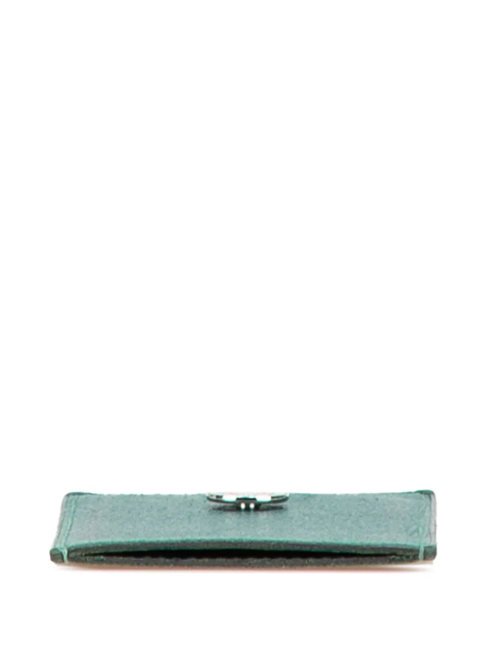 Pre-owned Hermes 2013 Epsom Diabolo Card Holder In Green
