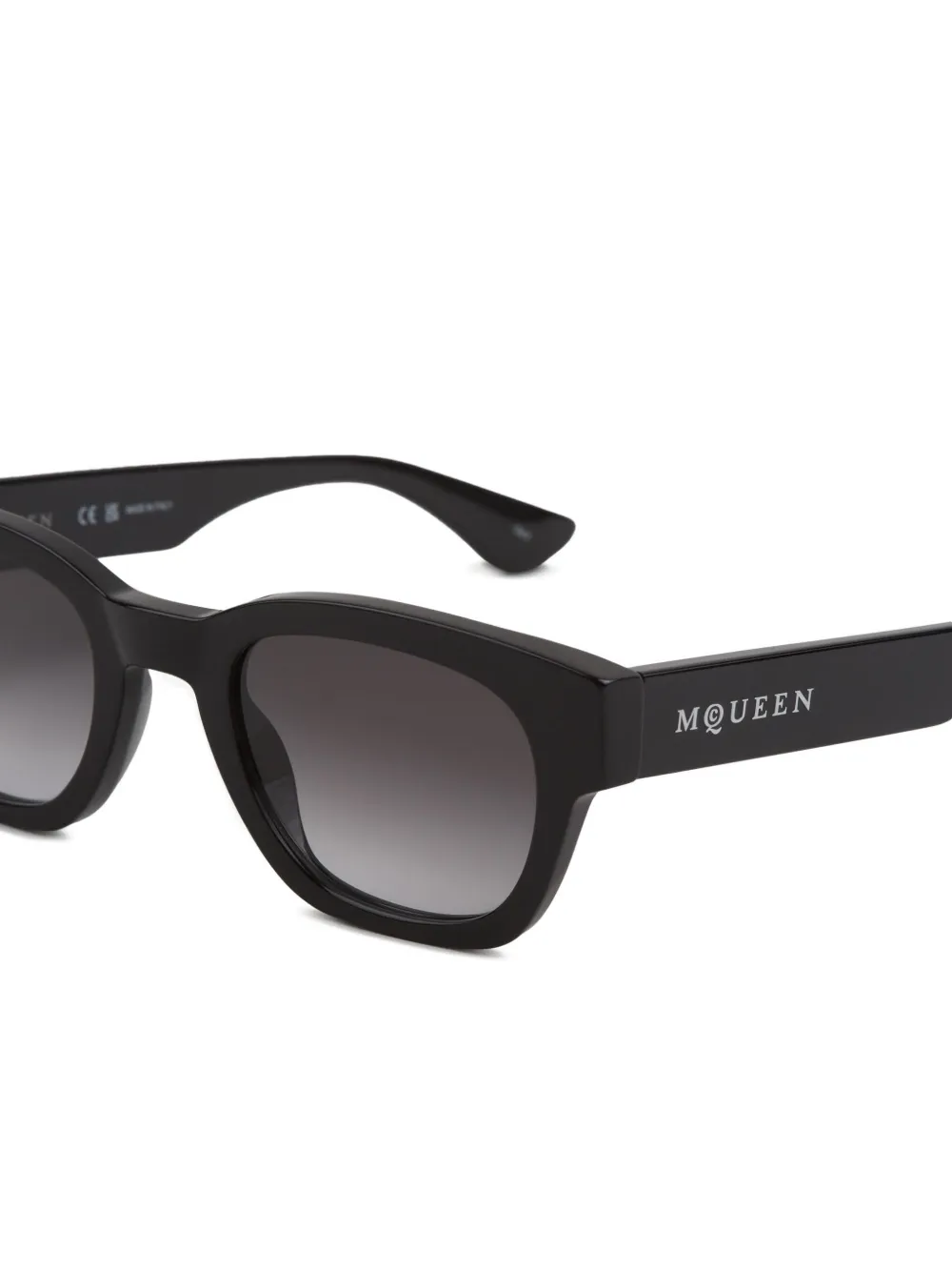 Alexander McQueen Zonnebril met vierkant montuur Zwart