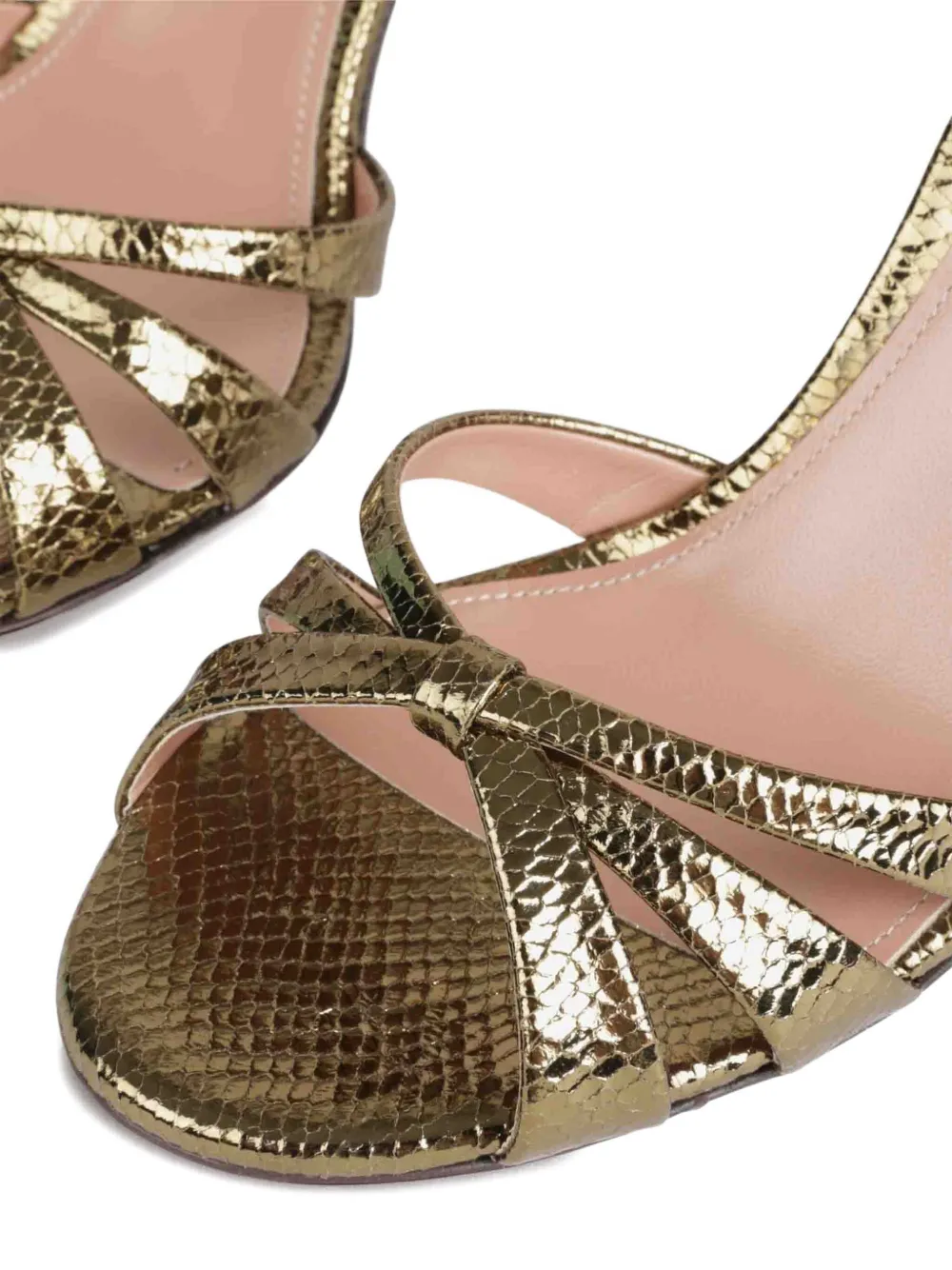 Aquazzura 85mm Tati metallic-effect slingback sandals Green