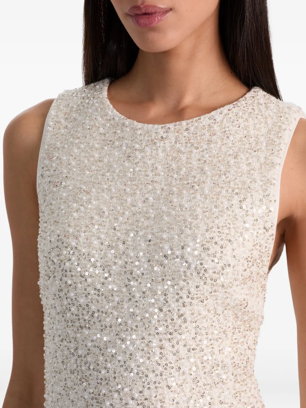 Alice And Olivia Cade Embellished Sleeveless Shift Dress In Multi