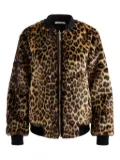 alice + olivia leopard-print bomber jacket - Brown