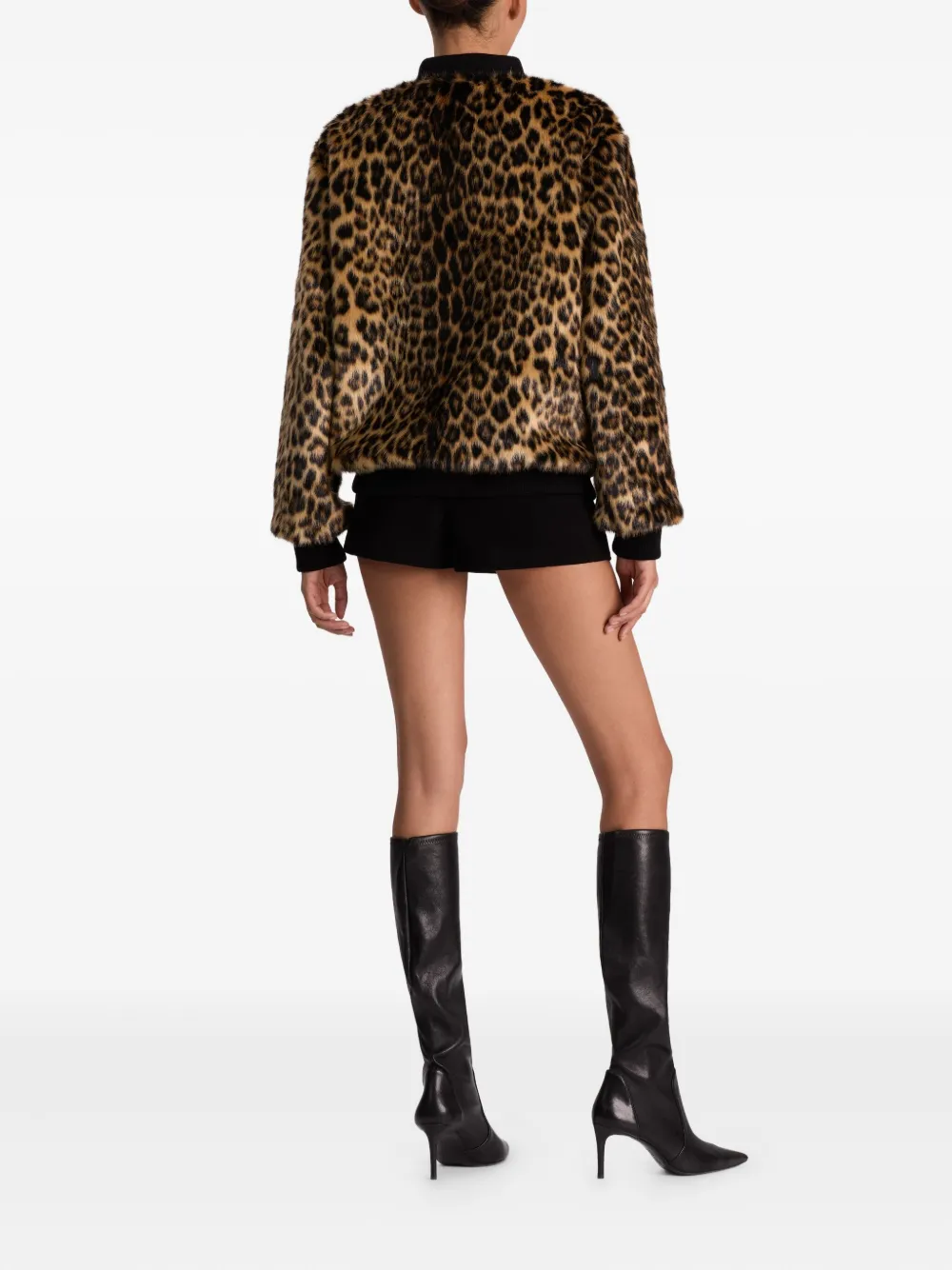Alice And Olivia Becky Reversible Faux Fur Bomber Jacket In Brown