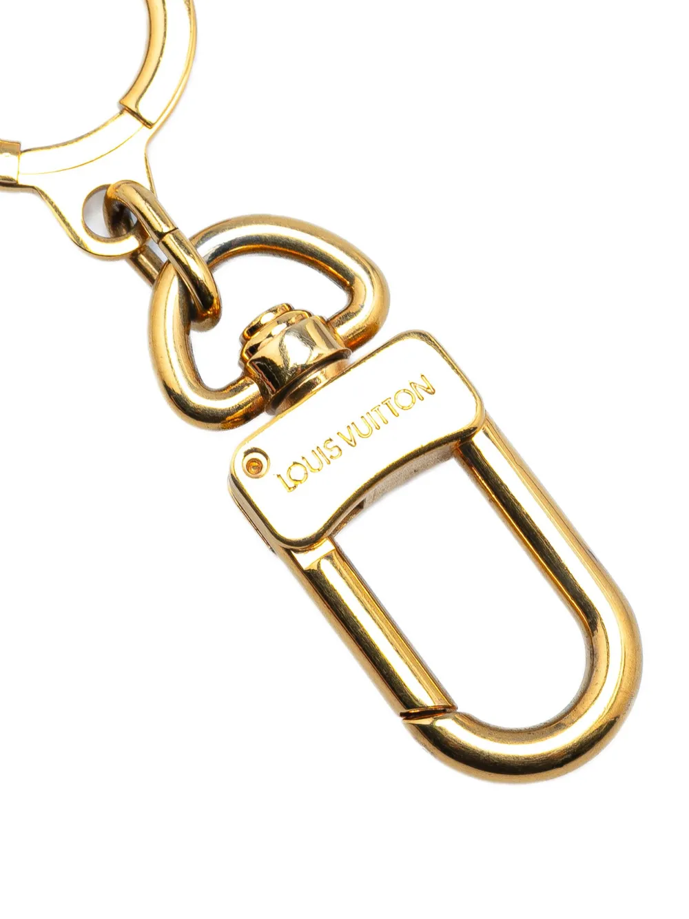 Pre-owned Louis Vuitton 2000-2025 Brass Pochette Extender Ring Key Chain In Gold