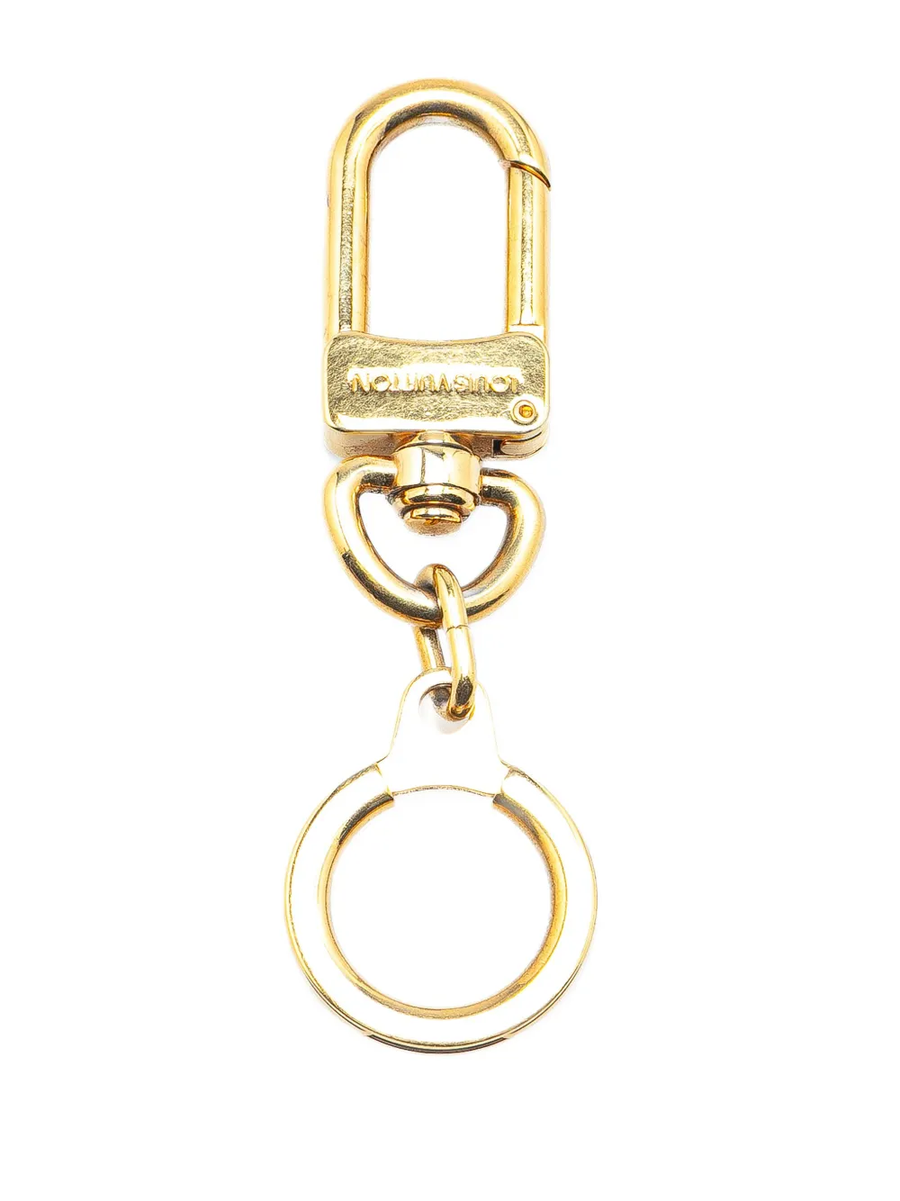 Pre-owned Louis Vuitton 2000-2025 Brass Pochette Extender Ring Key Chain In Gold