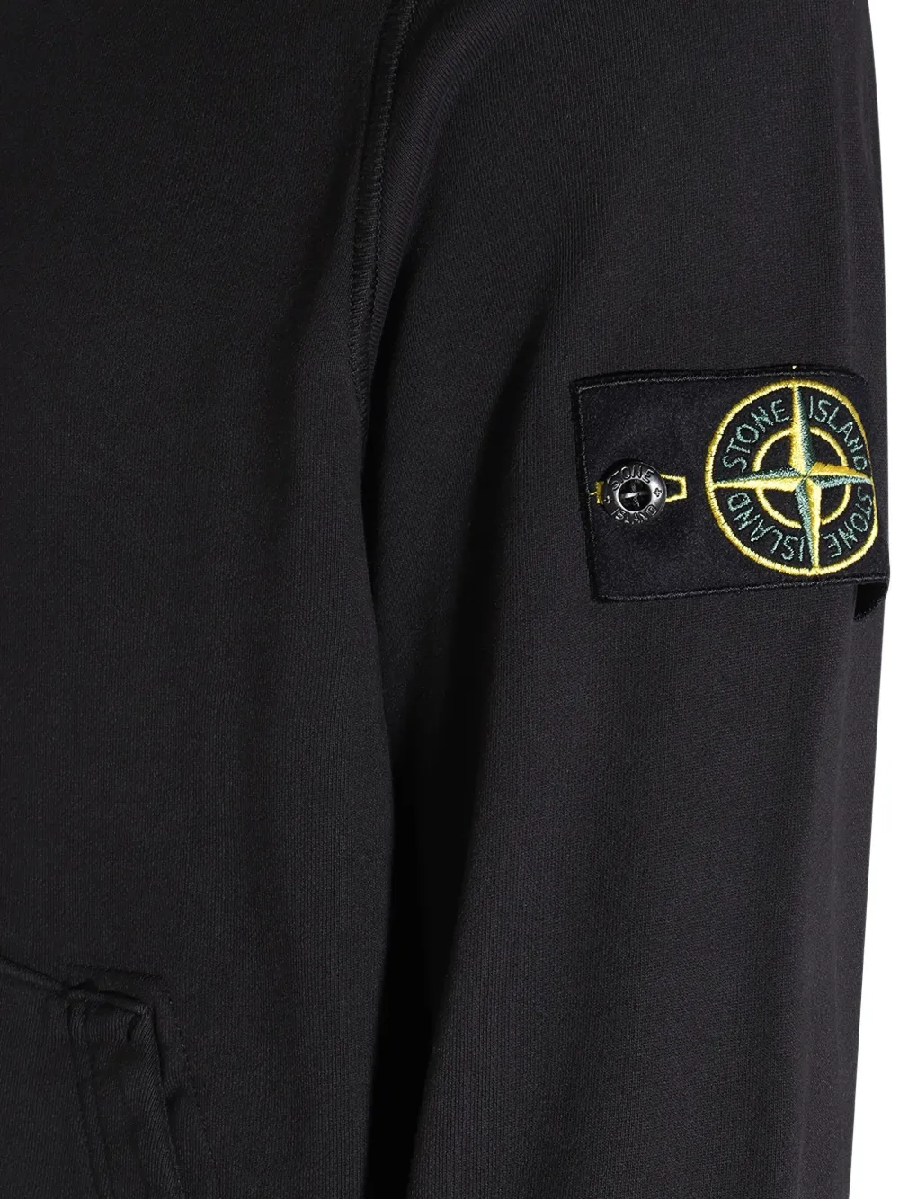 Stone Island Hooded Patch-pocket Sweater In Black