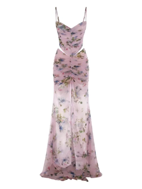 Blumarine floral print cut-out dress