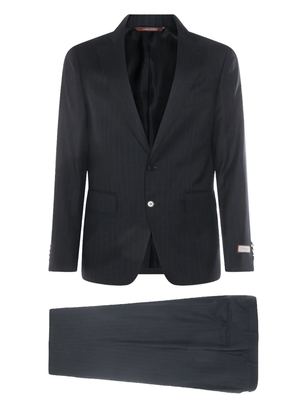 Canali stripe-pattern wool suit - グレー Canali stripe-pattern wool suit - グレー