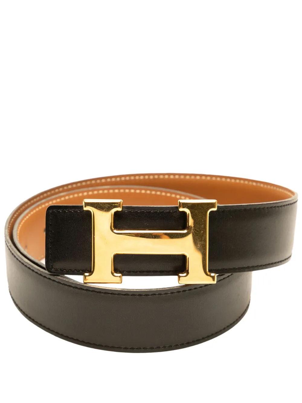 Hermès Pre-Owned 1996 ボックスカーフ&ガリバー コンスタンス H ベルト - ブラック Hermès Pre-Owned 1996 ボックスカーフ&ガリバー コンスタンス H ベルト - ブラック