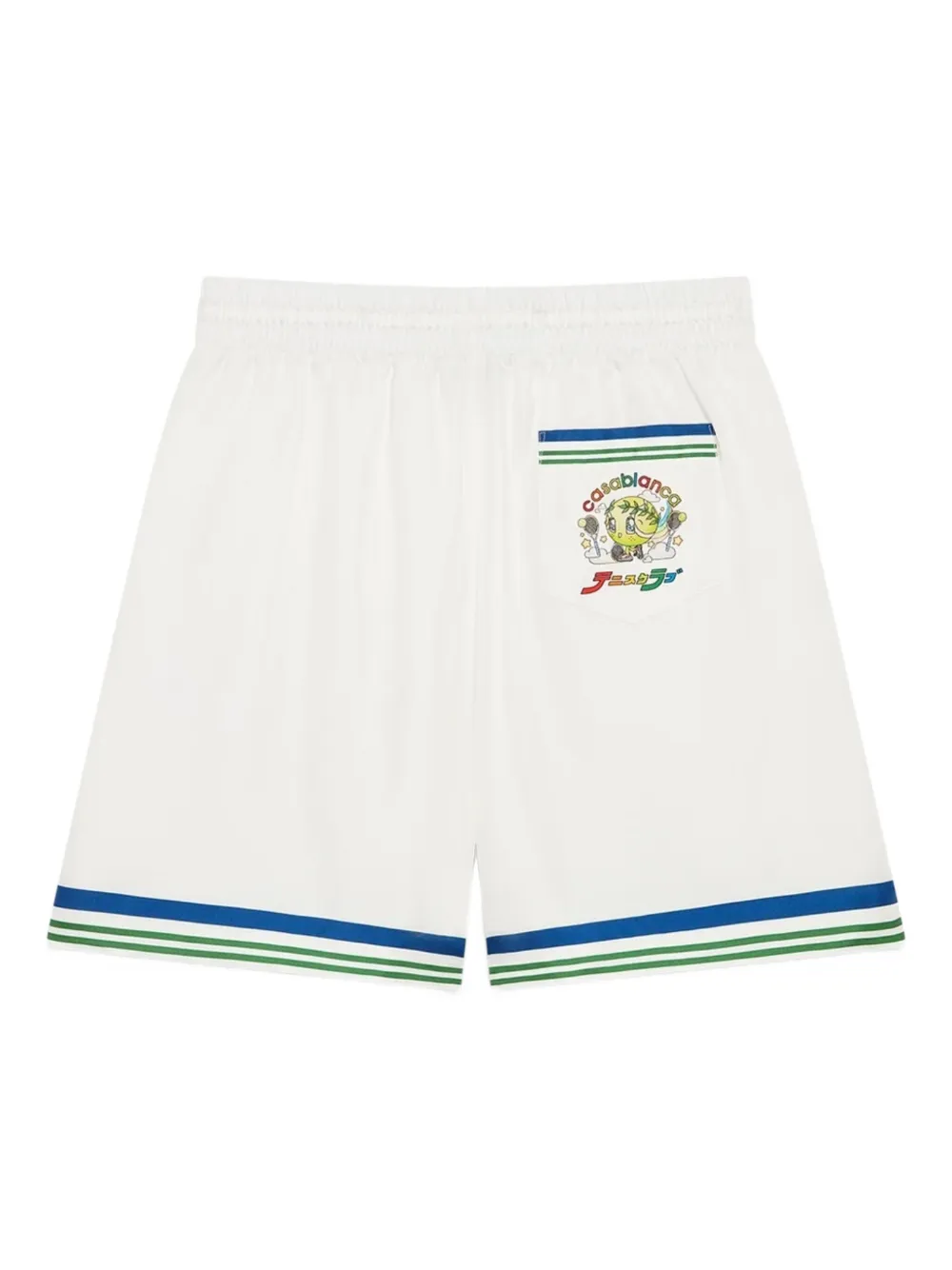 Casablanca Gestreepte shorts met geborduurd patroon Wit