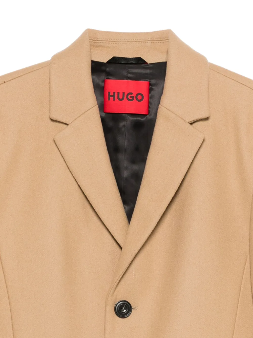 Hugo Boss Single-breasted Coat In Brown