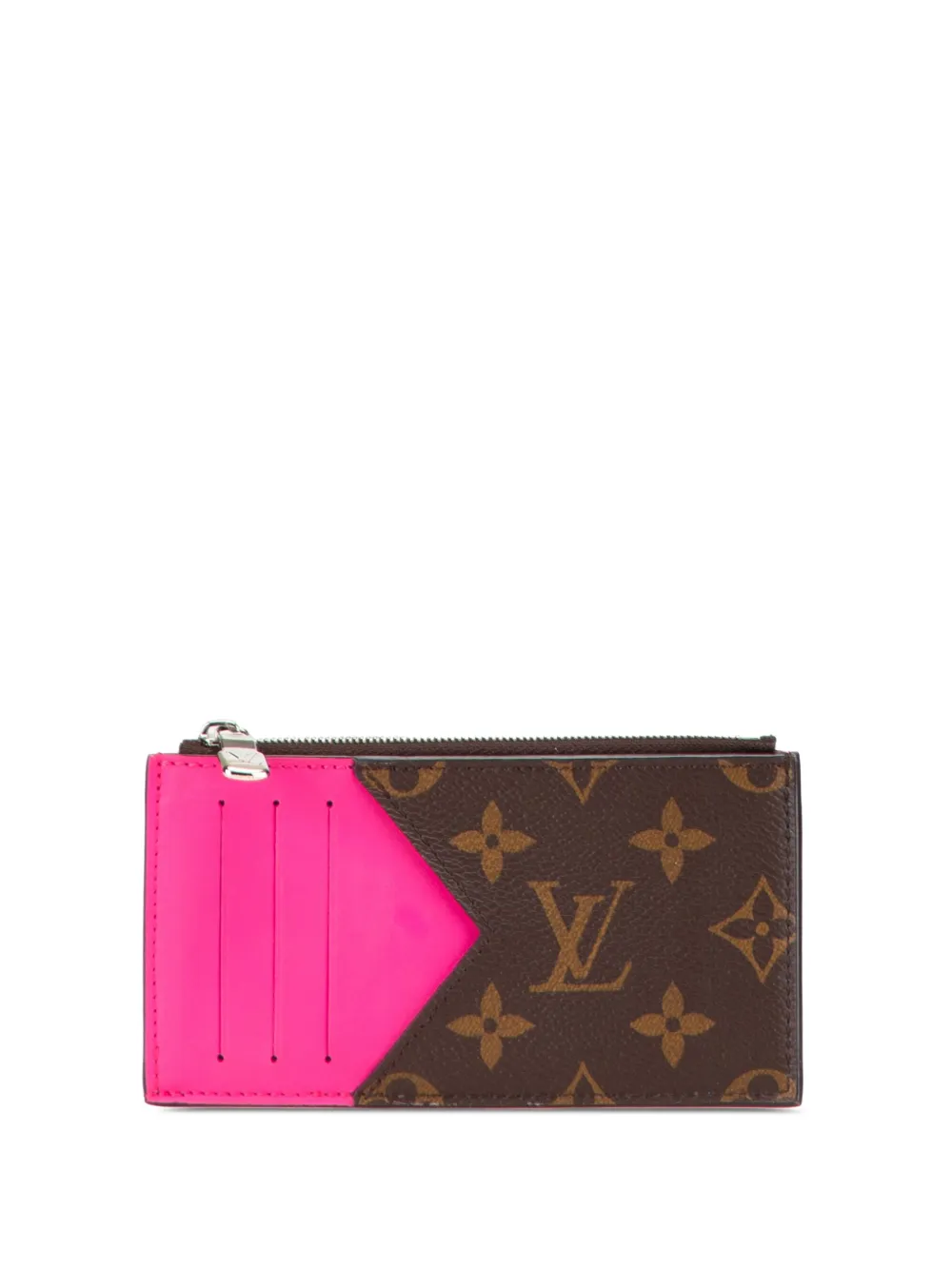 Pre-owned Louis Vuitton 2021-2025 Monogram Canvas Coin Card Holder In Brown