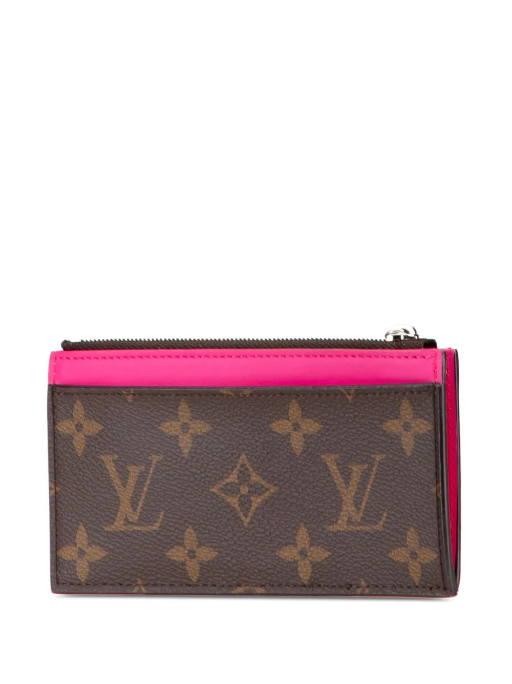 Pre-owned Louis Vuitton 2021-2025 Monogram Canvas Coin Card Holder In Brown
