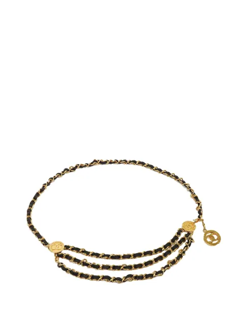 CHANEL Pre-Owned ceinture en chaîne à médaillon CC (1984)