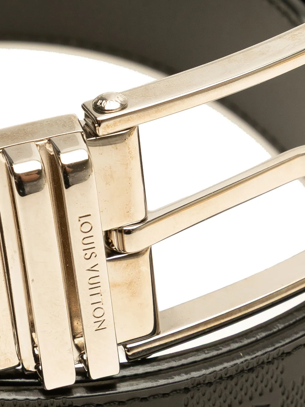 Pre-owned Louis Vuitton 2014 Damier Infini Boston Reversible Belt In Black