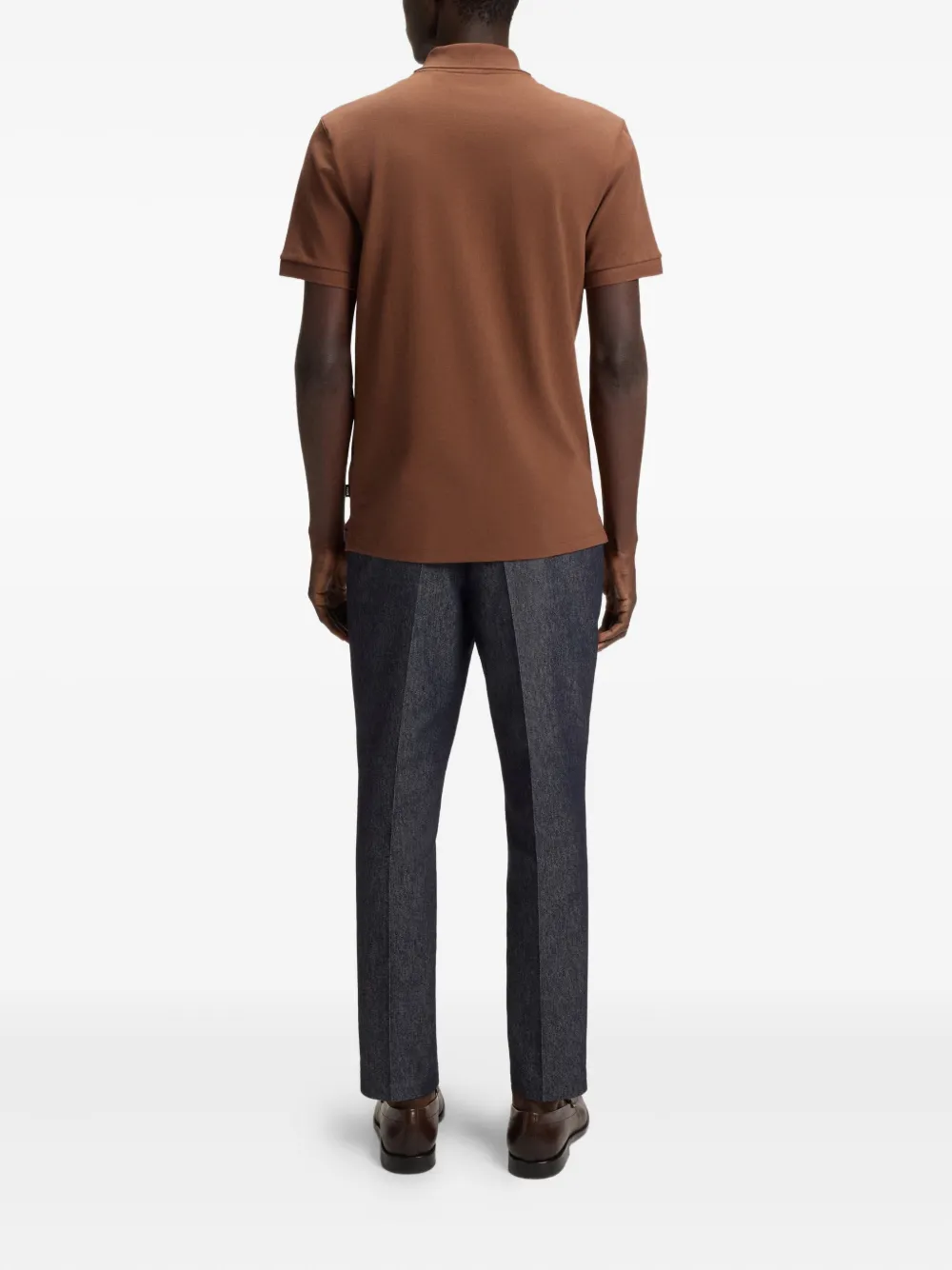 BOSS Poloshirt met geborduurd logo Bruin