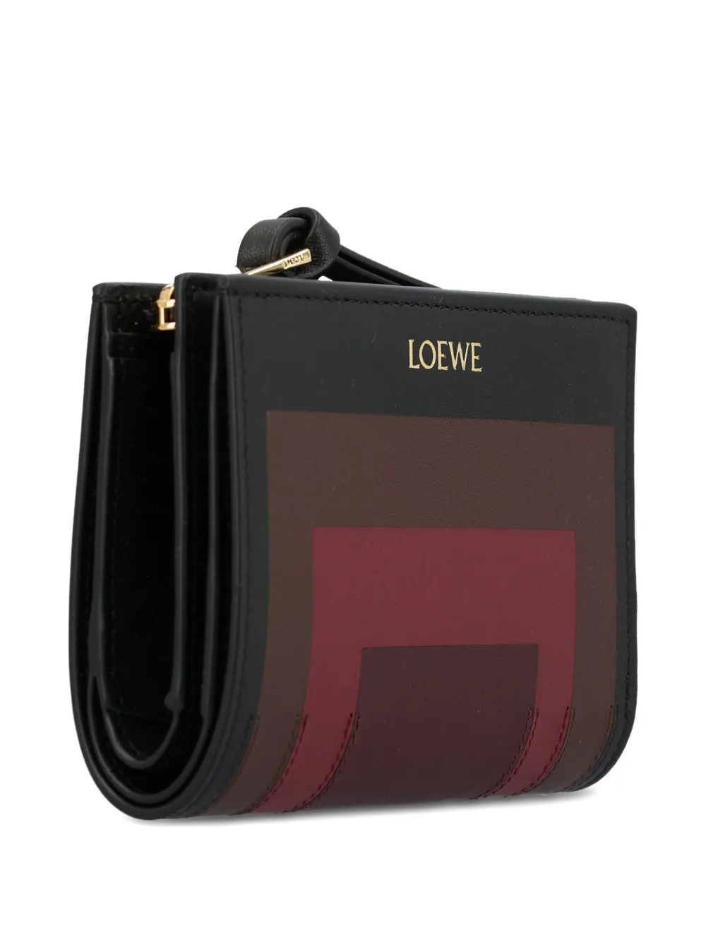 LOEWE Leren portemonnee met vlakken Zwart