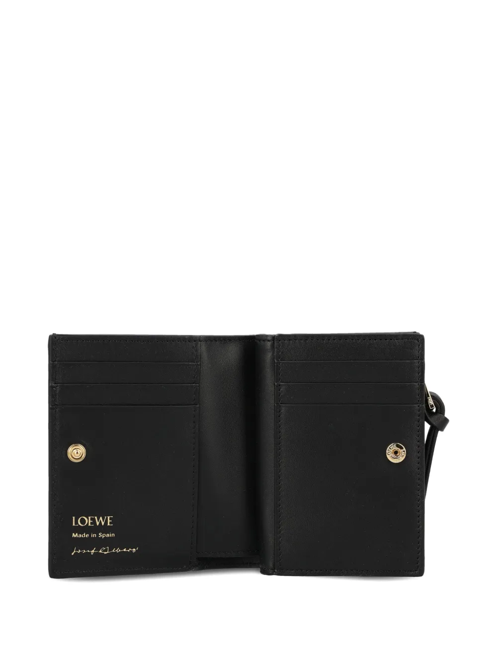 LOEWE Leren portemonnee met vlakken Zwart