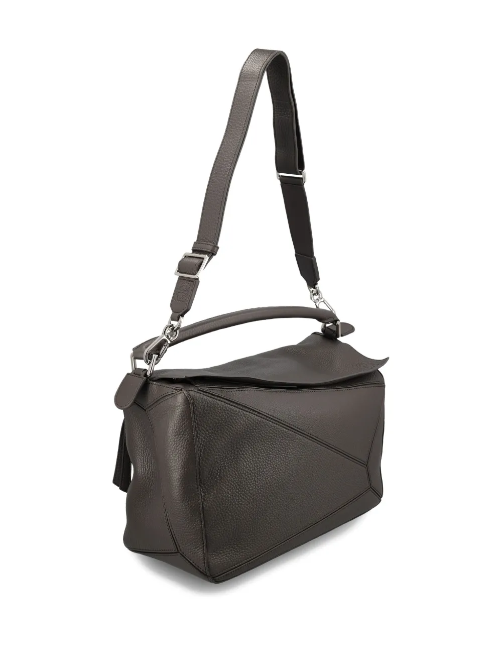 Loewe Large Puzzle Leather Tote Bag In Gray