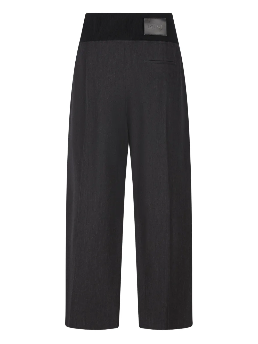 Loewe Pleated Cropped Trousers In Gray