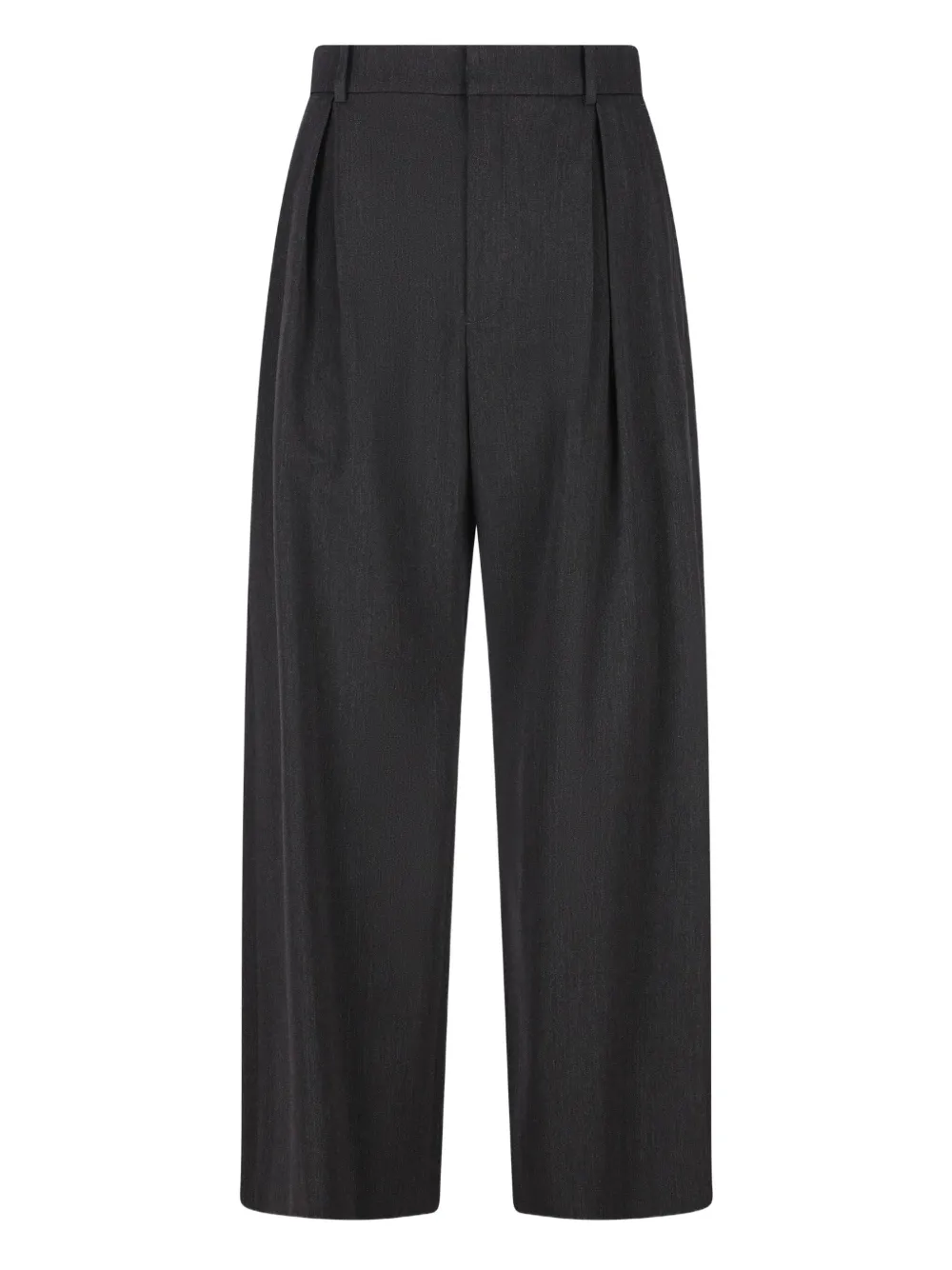 Loewe Pleated Cropped Trousers In Gray