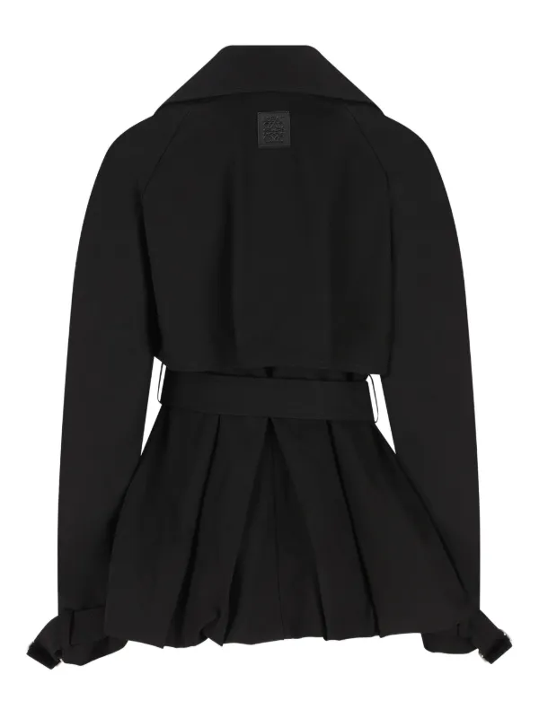 LOEWE Belted balloon-silhouette Jacket Black FARFETCH