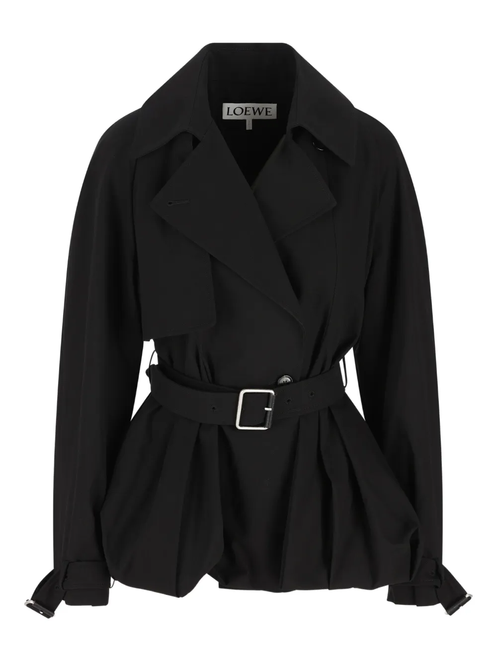 LOEWE belted balloon-silhouette jacket | noir | Image 1