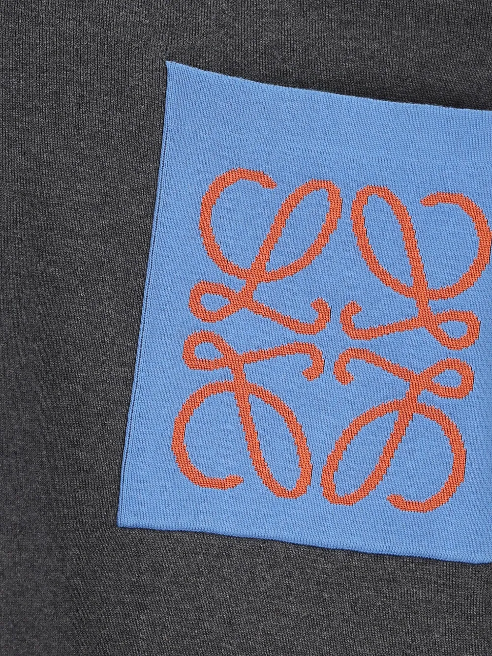 Loewe Logo-patch Pocket Sweater In Gray