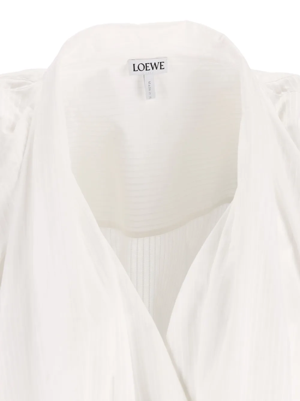 LOEWE Geplooide mini-jurk met cropped mouwen Wit