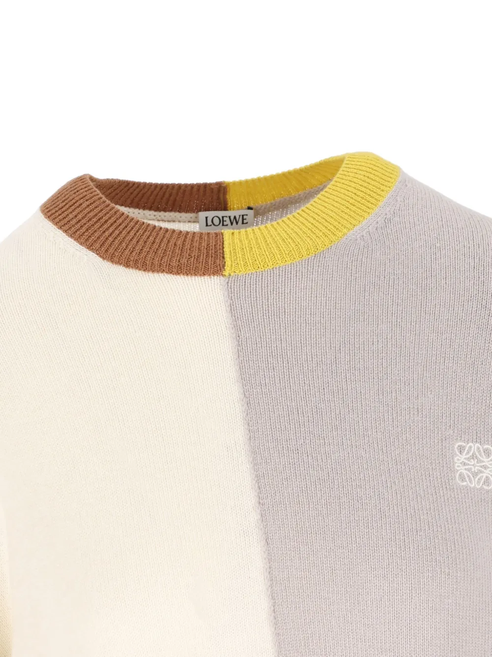 Loewe Colour-block Asymmetric Sweater In Black