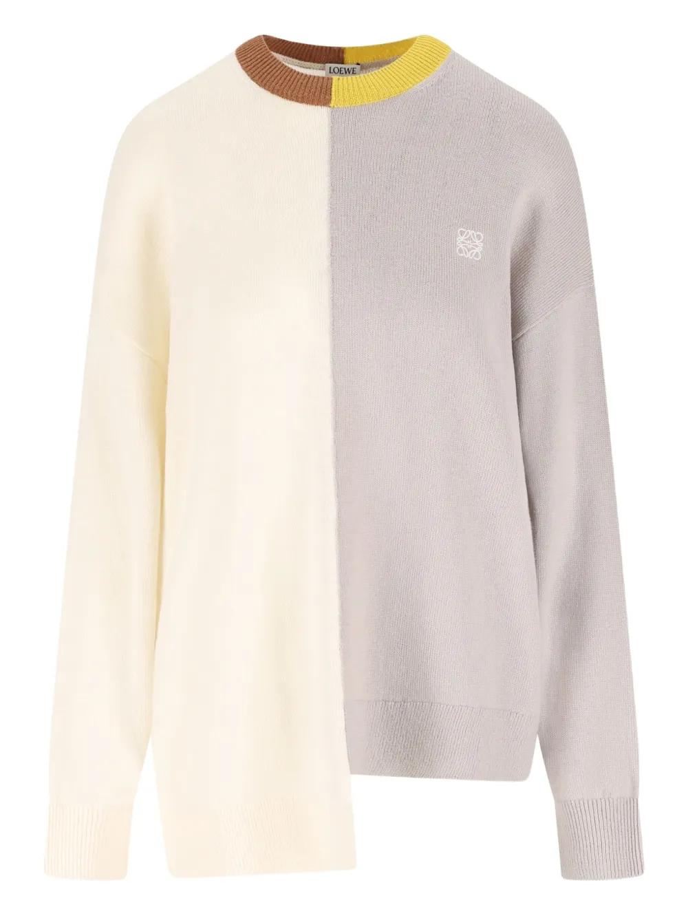 Loewe Colour-block Asymmetric Sweater In Black