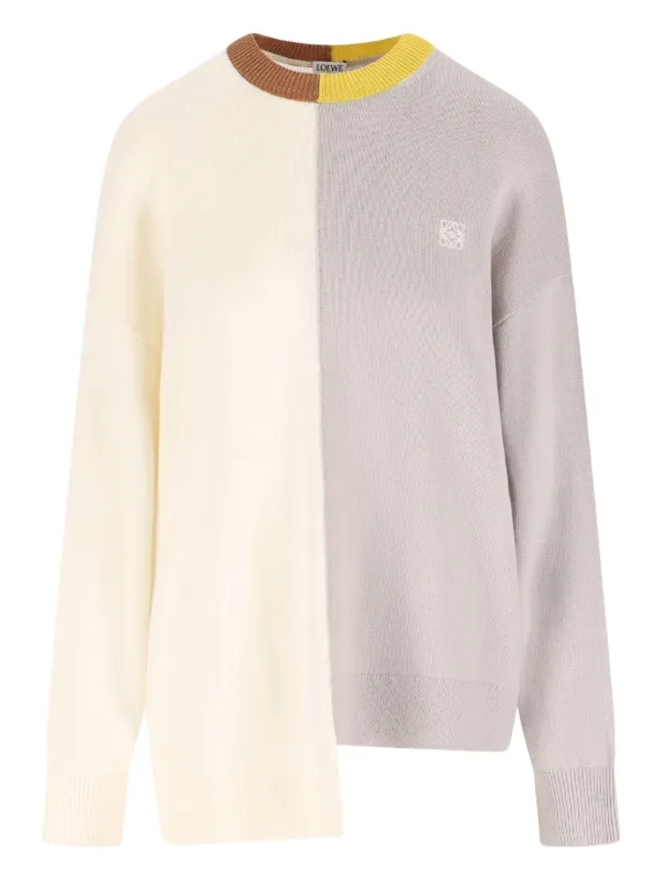 Loewe Colour-block Asymmetric Sweater in Grey