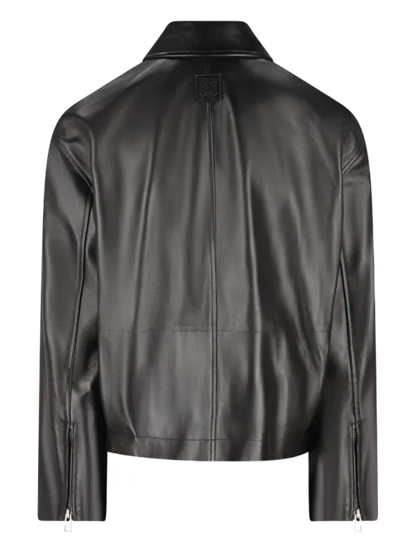 LOEWE Belted Leather Jacket | Black | FARFETCH
