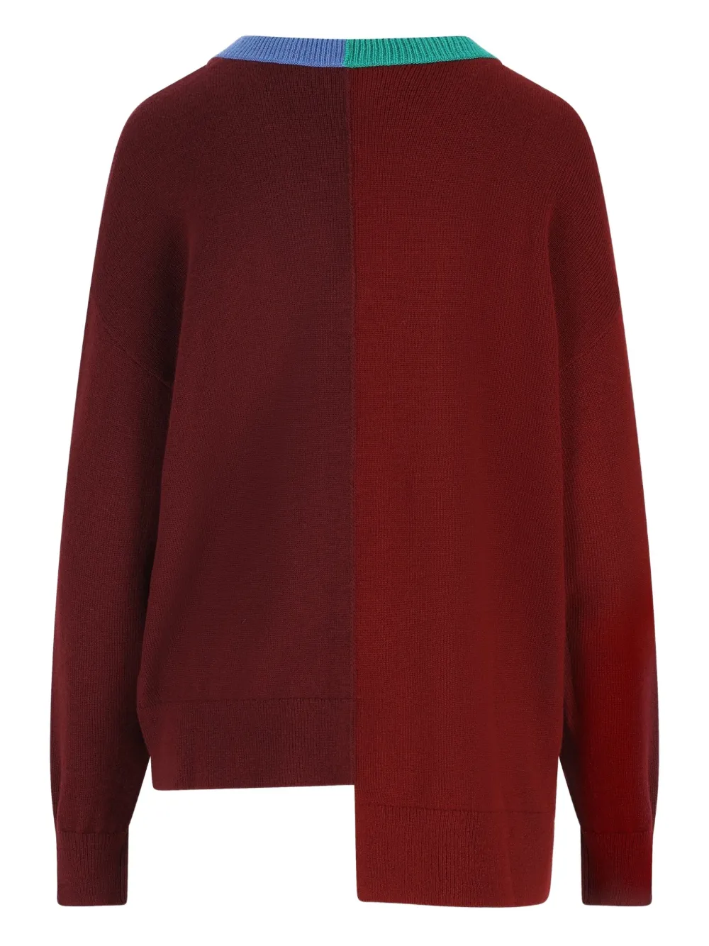 Loewe Asymmetric Embroidered Wool-blend Sweater In Multi