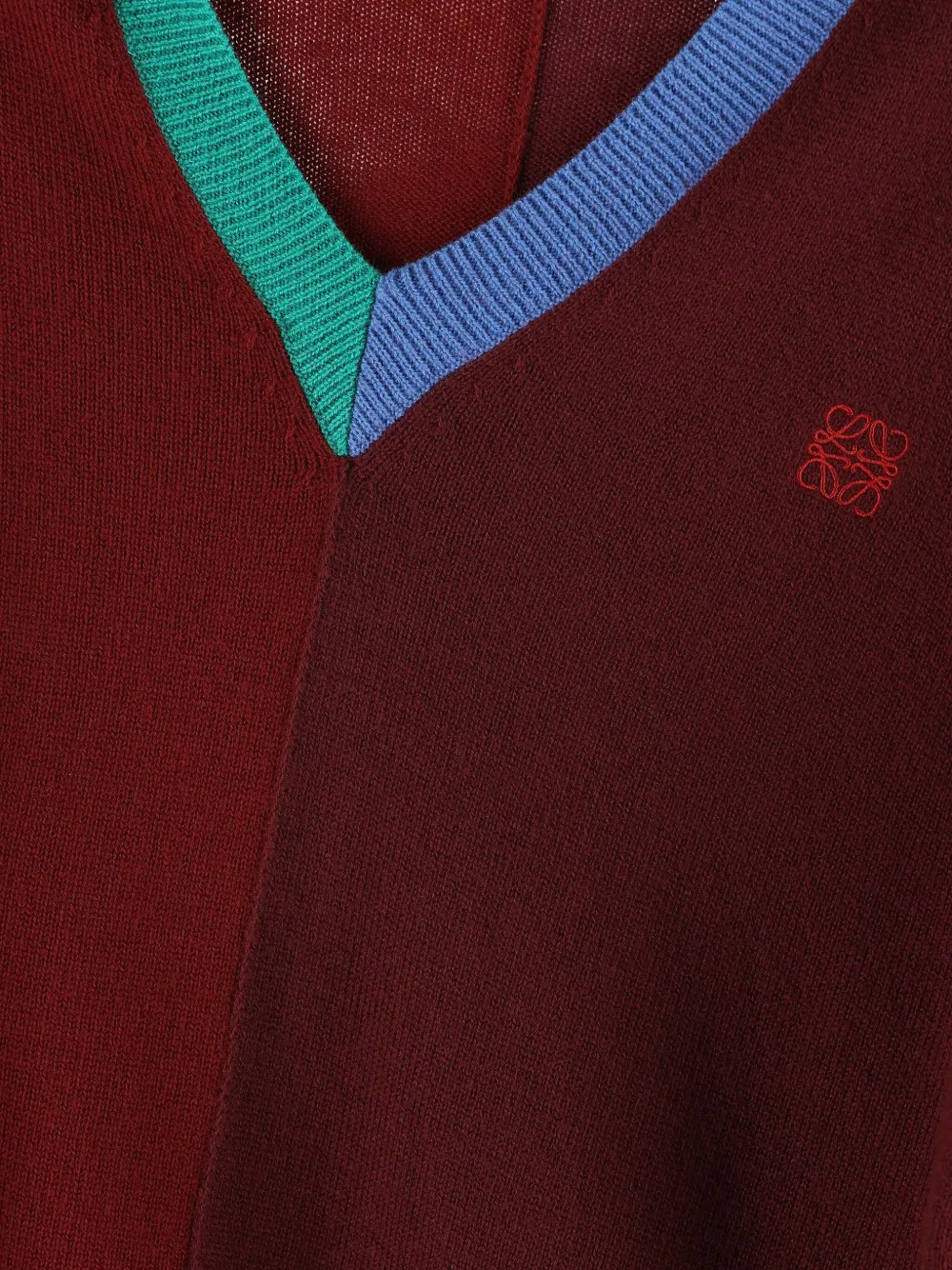 Loewe Asymmetric Embroidered Wool-blend Sweater In Multi