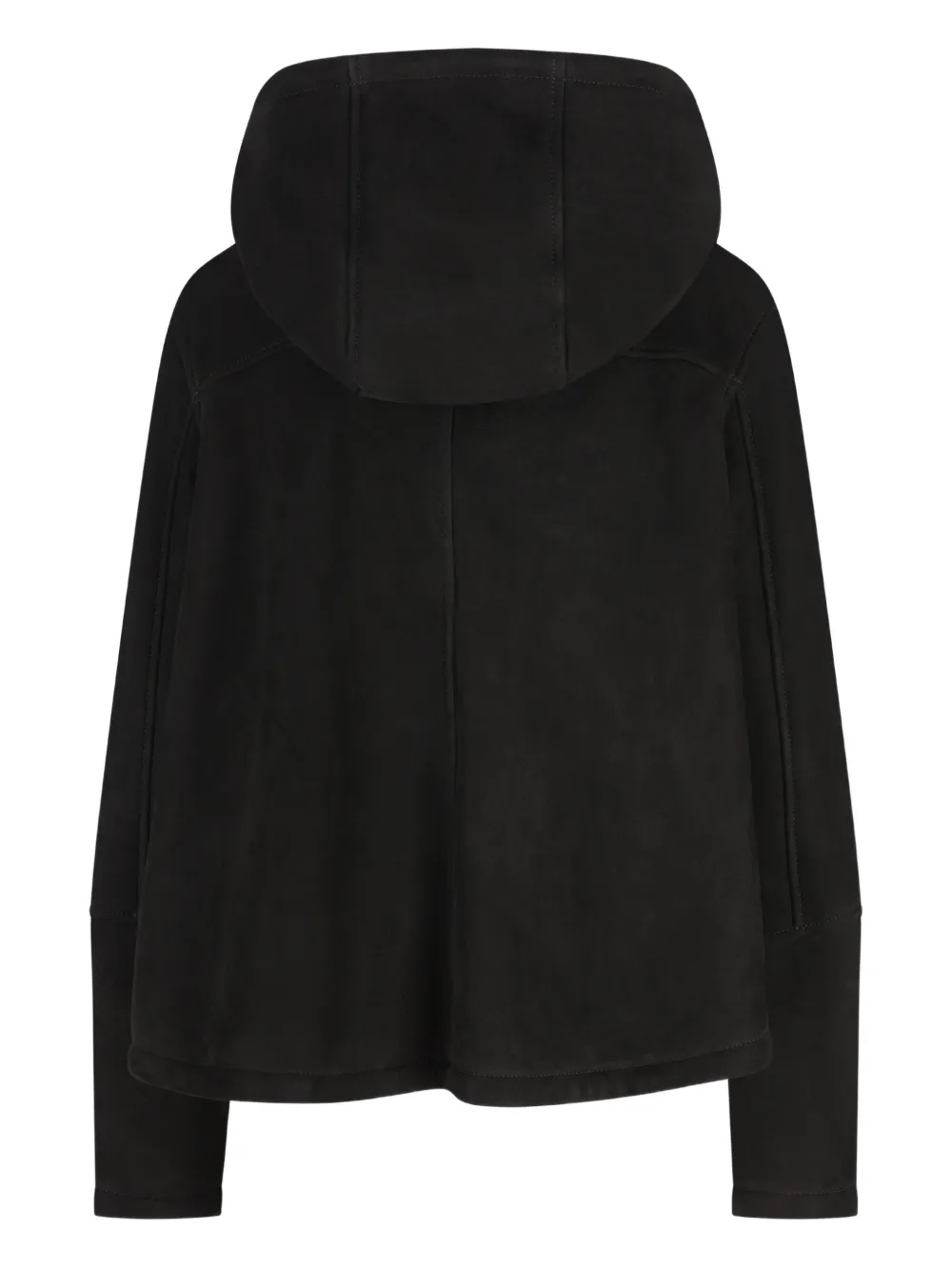 Loewe Hooded Shearling Jacket In Black