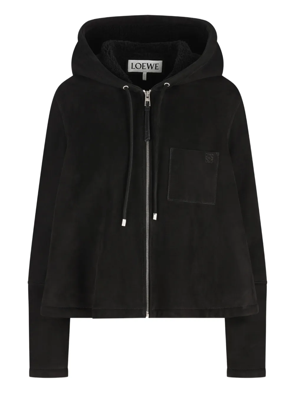 LOEWE hooded shearling jacket | Black | Image 1