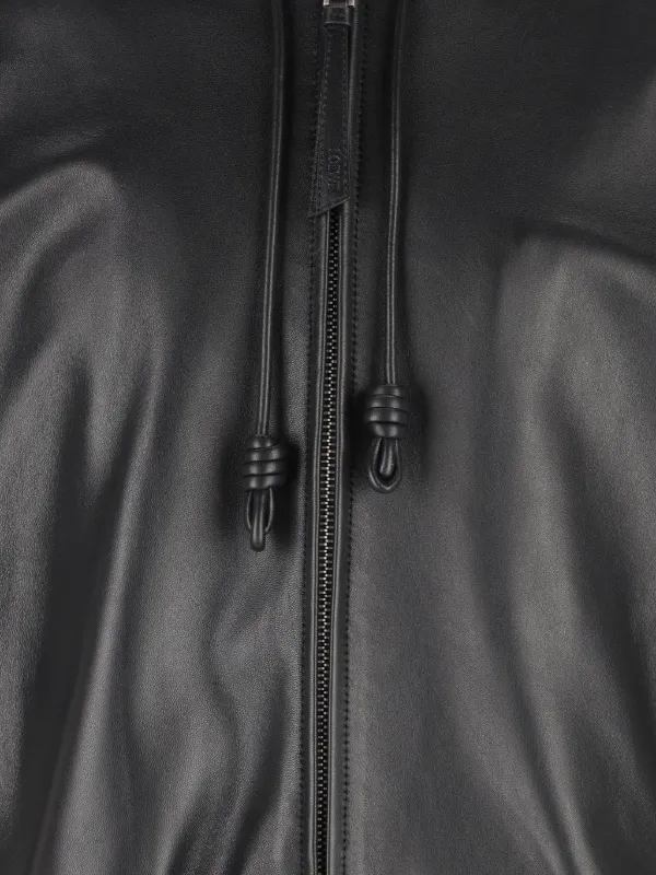 LOEWE Hooded Leather Jacket | Black | FARFETCH