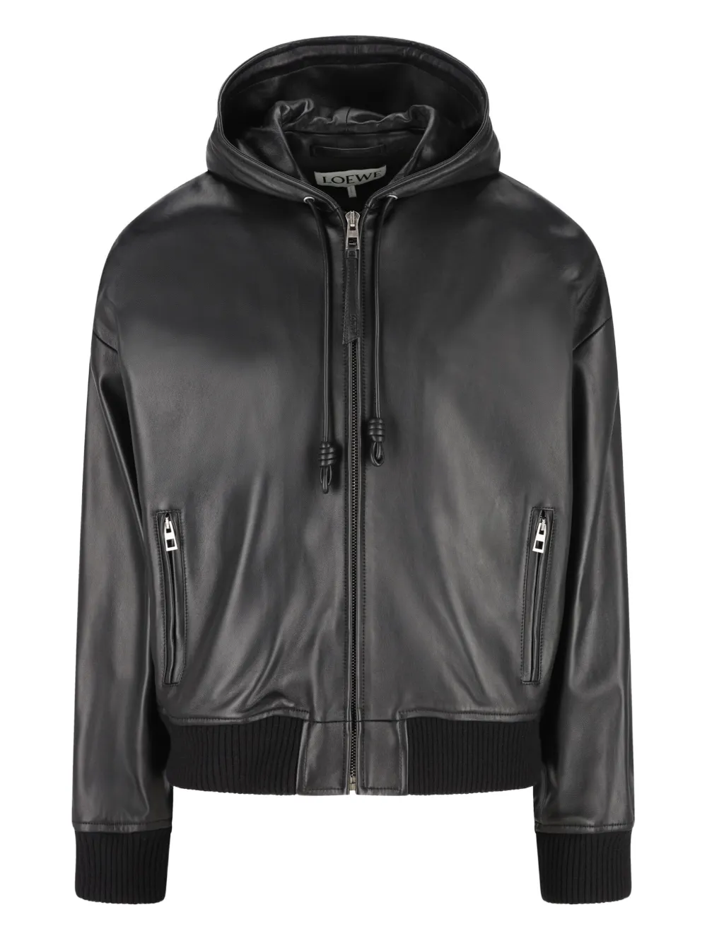 LOEWE hooded leather jacket | Black | Image 1