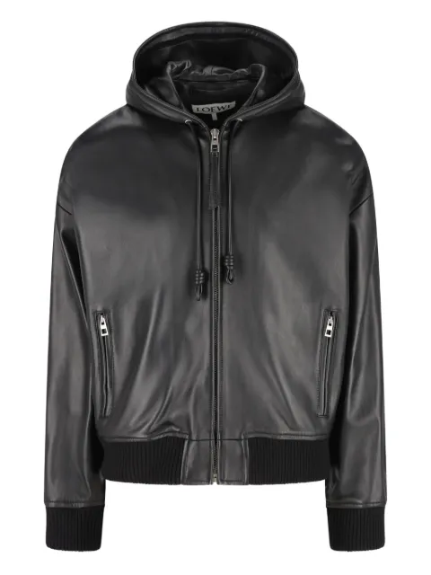 LOEWE hooded leather jacket