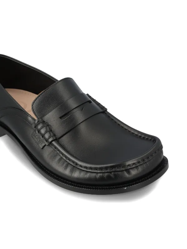LOEWE Campo レザー ペニーローファー | ブラック | FARFETCH JP