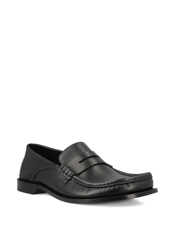 LOEWE Campo レザー ペニーローファー | ブラック | FARFETCH JP